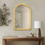 Natural Rattan Arched Wall Mirror 39x26x1.2 Inches