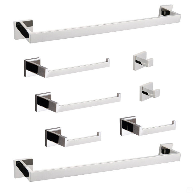 8 - Piece Bathroom Hardware Set, Chrome