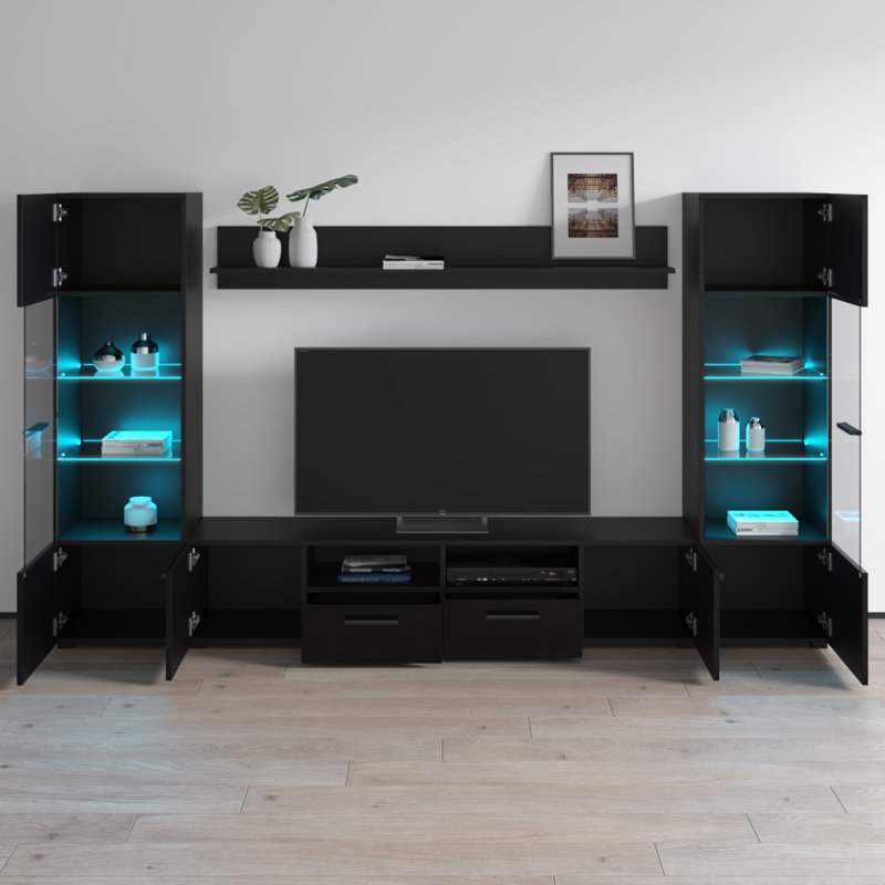 Pratiksha Entertainment Centre for TVs up to 65", Black