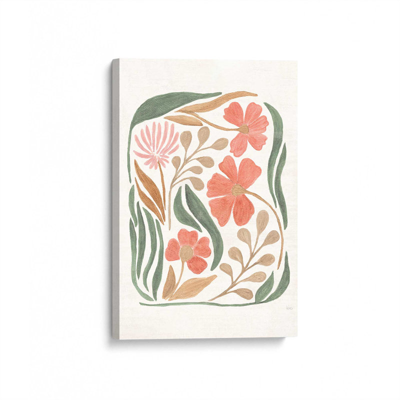 Coral Florals I Wrapped Canvas, 30" H x 20" W
