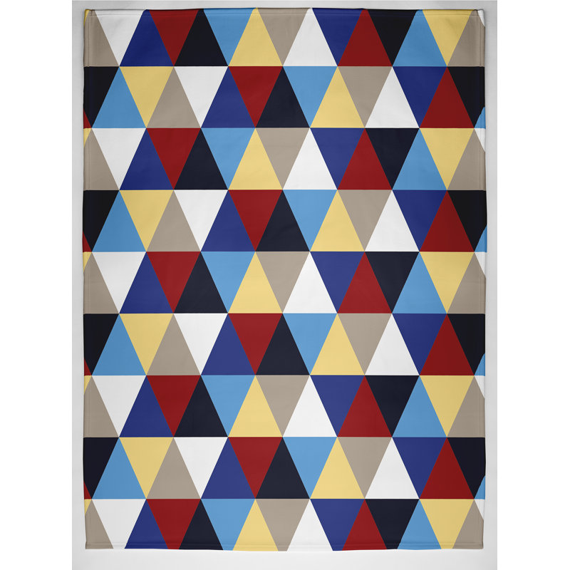 Pauline Plain Weave / Muslin Throw Blanket, Yellow/Navy/Taupe