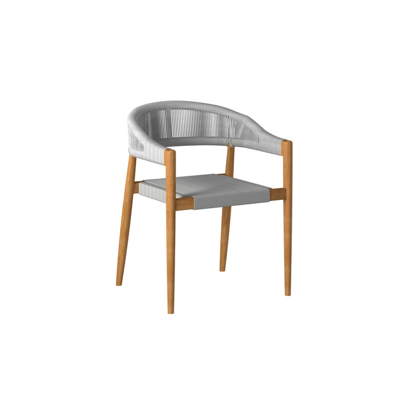 Ensemble de 4 fauteuils Klint, Gris / Bois naturel