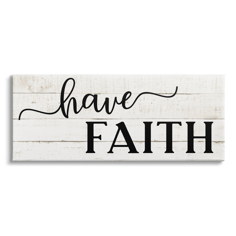 «Have Faith», motif de planches de campagne, Plaque en bois, H 17 po x l 40 po