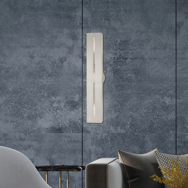 Barre d'éclairage de salle de bain 3 lumières à intensité variable Columbus, Nickel brossé