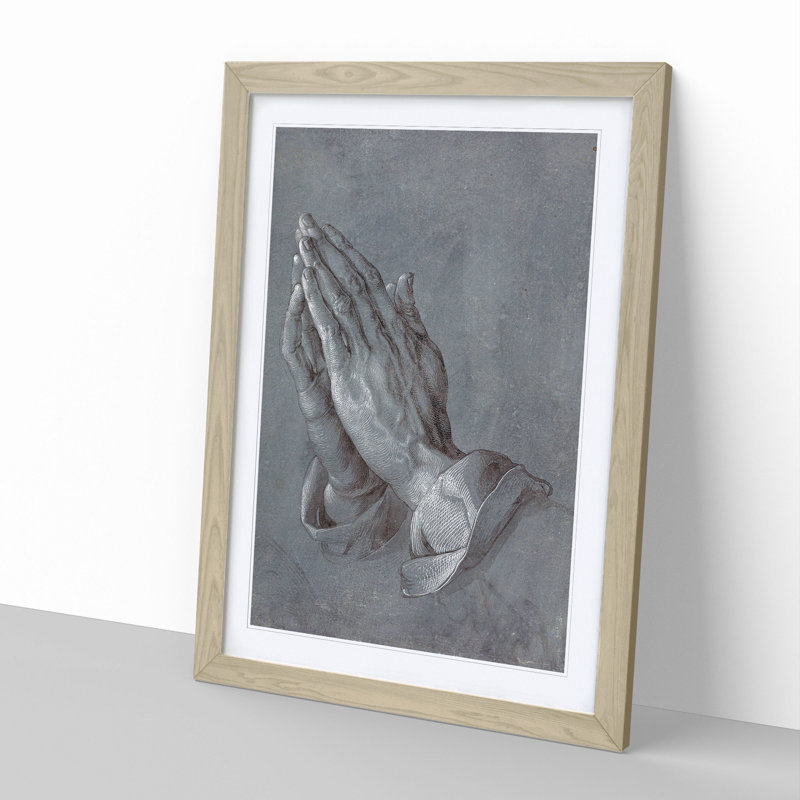 Praying Hands by Albrecht Durer - Picture Frame Painting, 65cm H x 48cm W x 2cm D, Oak Framed