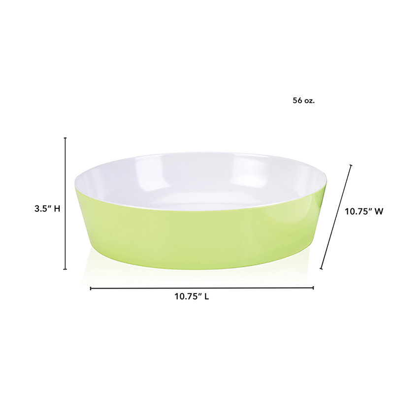 Ebern Designs Shirlee Melamine Serving Bowl, Lime