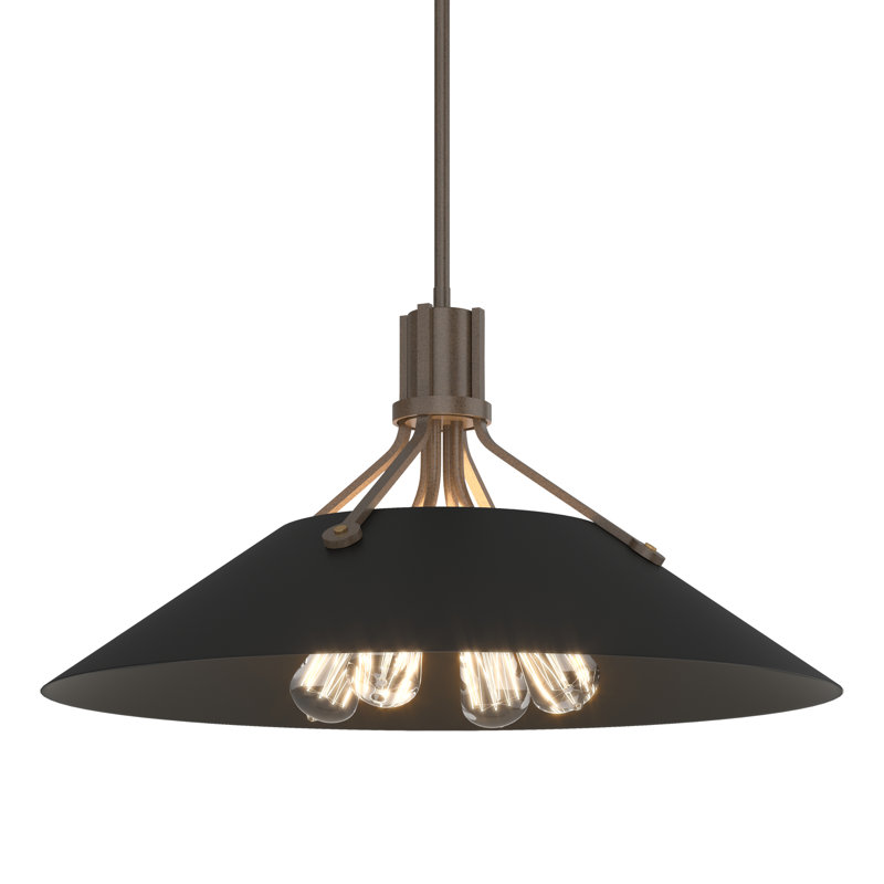 Henry 4 - Light Single Cone Pendant, Black, Bronze