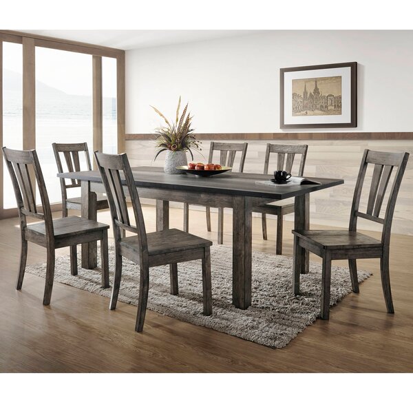 Union Rustic Wimbish 7 Piece Wood Dining Set & Reviews | Wayfair