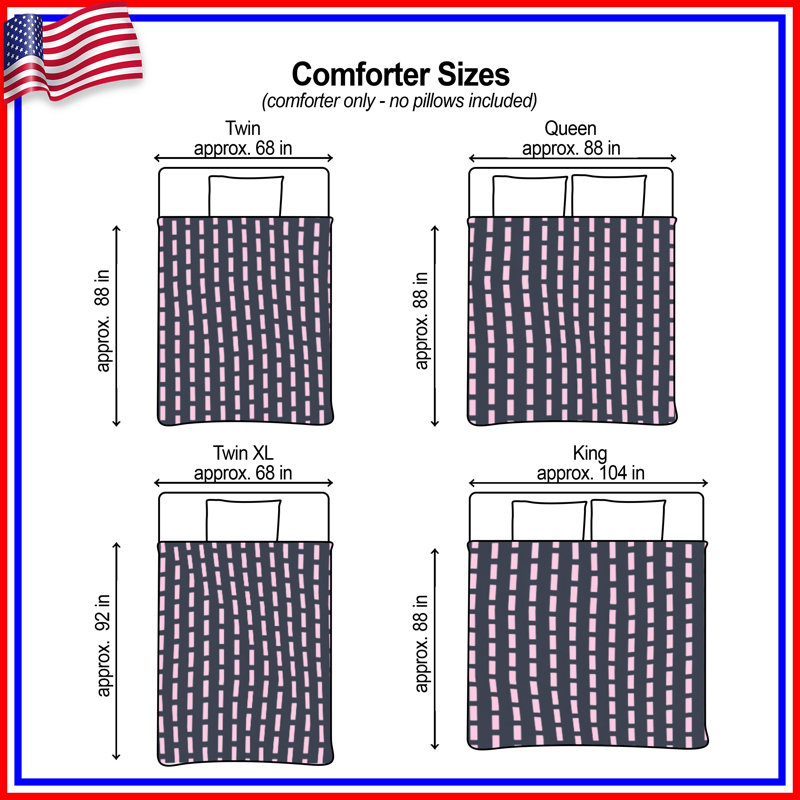 Pink Vertical Rectangles Comforter, Twin