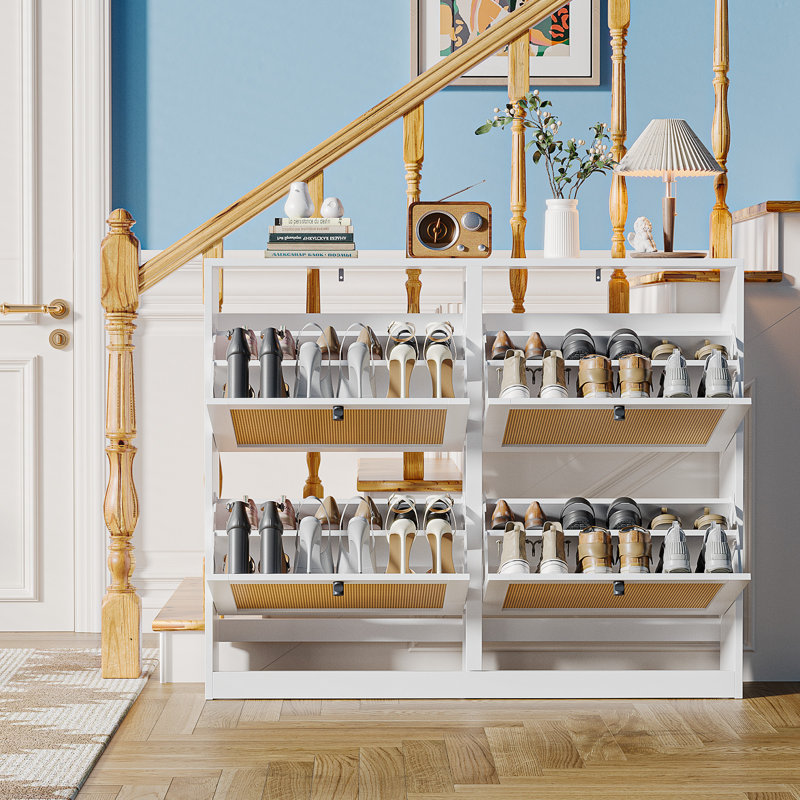 20 Pair Shoe Storage Cabinet, White