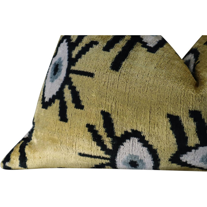 Velvet Rectangular Pillow Cover & Insert, Yellow/Gold