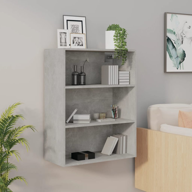 Jordanas 2 Piece Cube Shelf, Concrete Grey