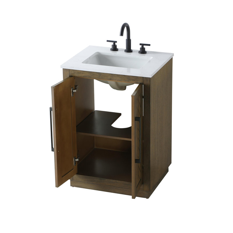 Meuble-lavabo simple 24 po, Noisette chêne