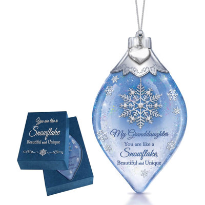 Ornement en verre héritage «Special as a flocon de neige» Granddaughter