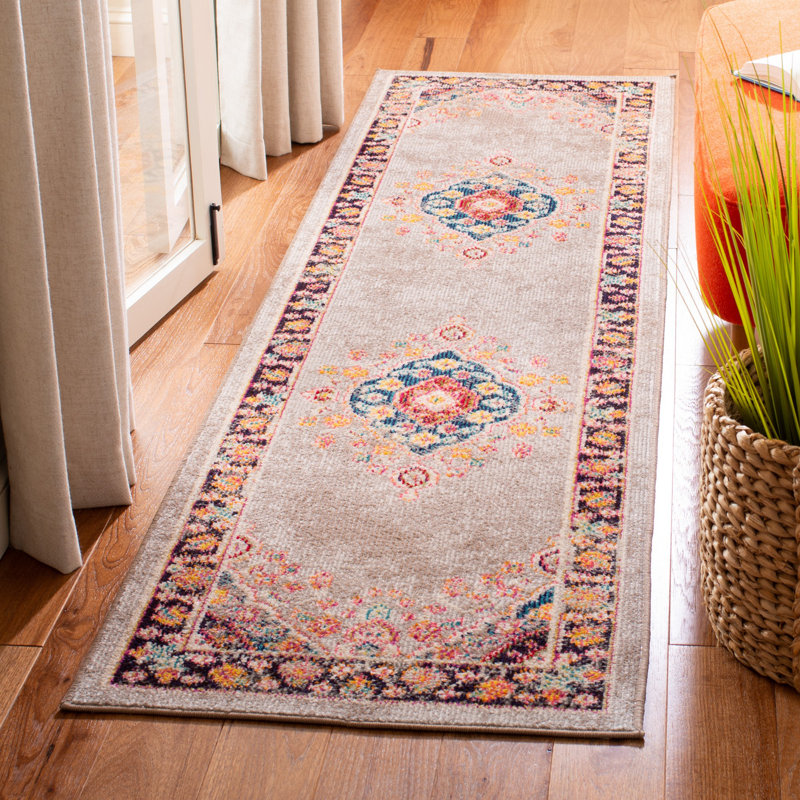 Felty Oriental Orange Area Rug, Runner 2'3" x 8'