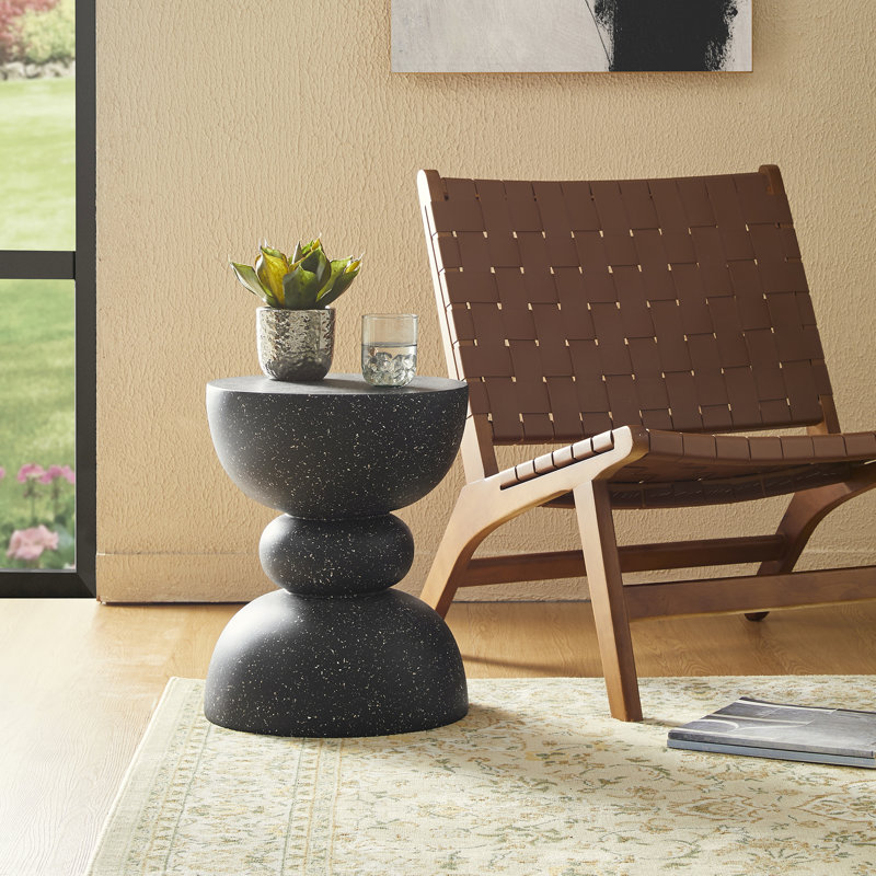 17.5"H Multi-Functional MGO Faux Terrazzo Garden Stool