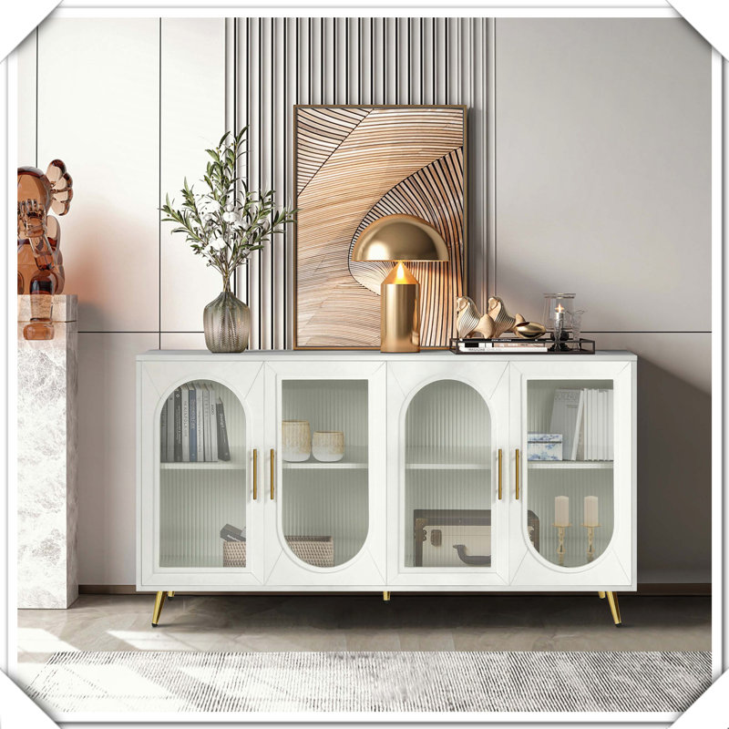 Meuble télé en bois, Blanc antique