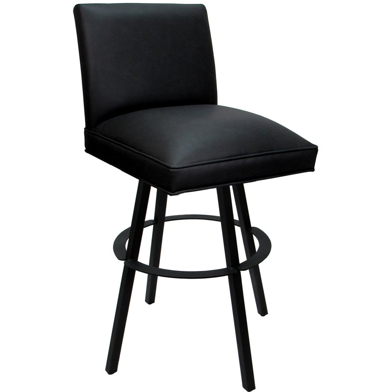 Swivel Metal Extra Tall Bar Stool - 34" Seat Height, Black, Black