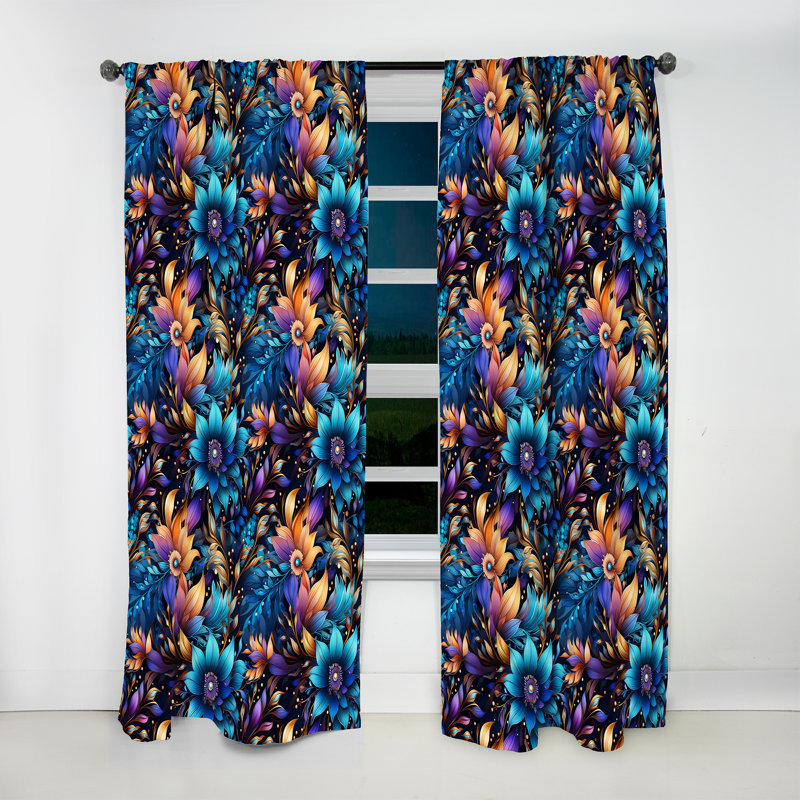 Mystical Boho Boho Motif II - Rideau floral - Rideau floral obscurcissant - 1 panneau, L 52 po x L 63 po