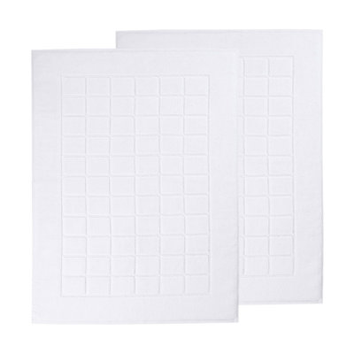 100% Cotton Thick & Absorbent Reversible Checkered Bath Mats
