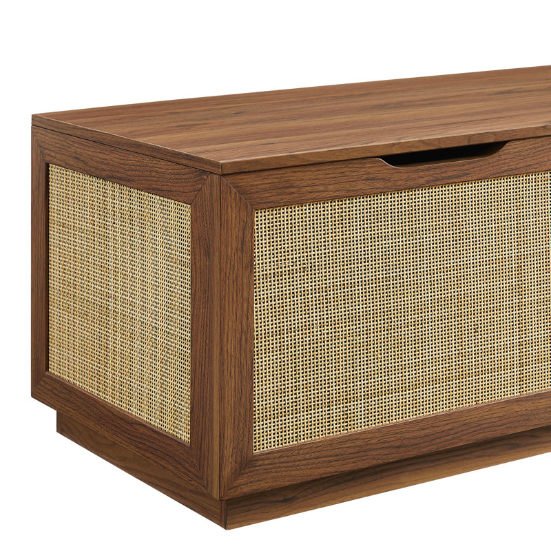 Soma Rattan Storage Bench, Walnut
