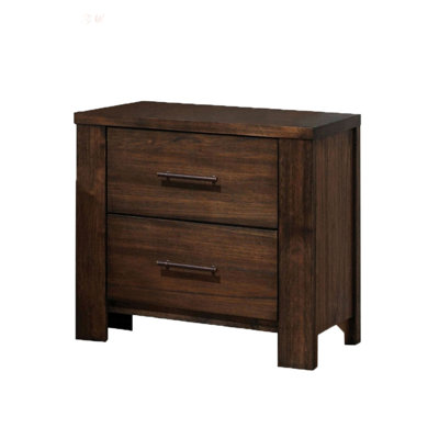Fully Assembled Wooden Nightstand With 2 Drawers, Durable And Stylish For Modern Bedrooms