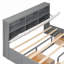 Grand lit plateforme tapissier en bois massif avec rangement multi-fonctions gris classique