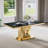 70.08”Faux Marble Top Pedestal Dining Table Set-1727156853-1727156854-1727156851