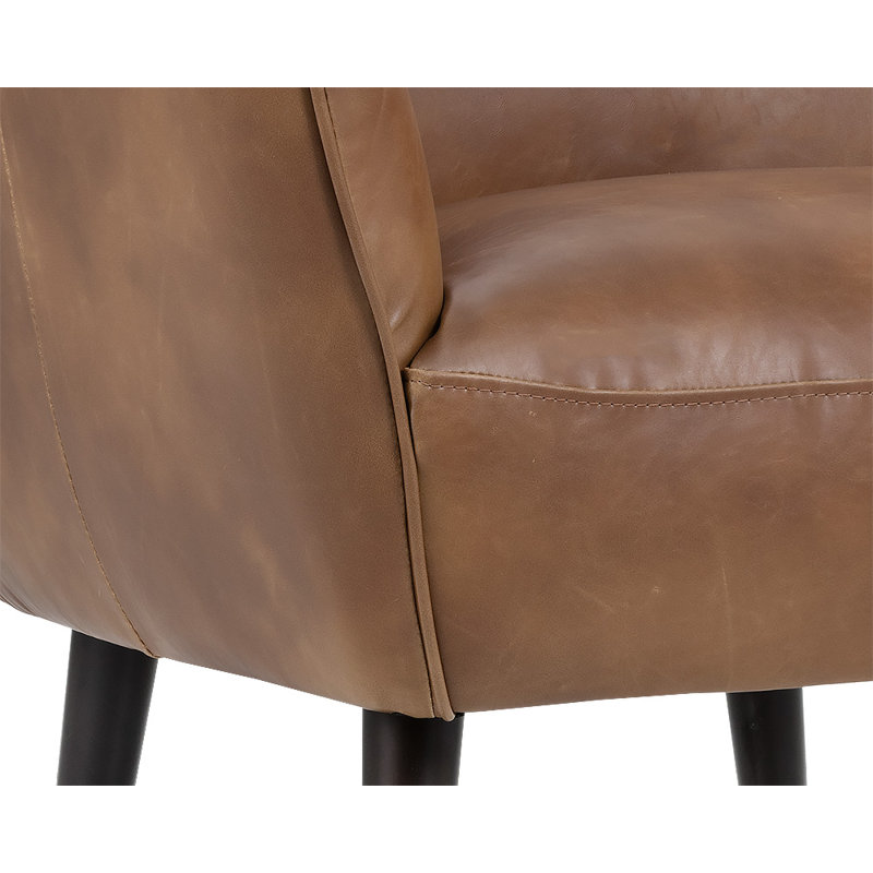 5West Wingback Chair, Tan Faux Leather