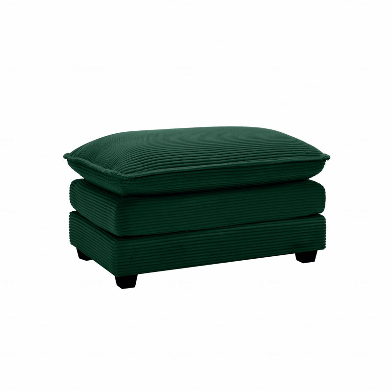 Repose-pieds rembourré en velours côtelé compatible avec les canapés 2/3/4 places, Vert