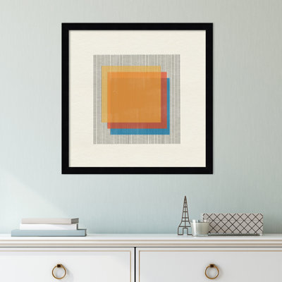 Midcentury Modern Squares No 1 by The MIUUS STUDIO Wood Framed Wall Art Print
