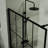 46" X 72" Black Shower Screen For Walk-In - Tempered Glass And Adjustable Build Black, Glass, Solid Support
