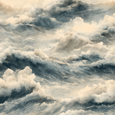Ocean Waves Wallpaper Removable Peel And Stick Blue Water Wall Mural