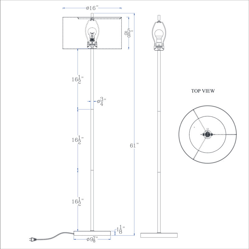 Lampe poteau en métal noir 100 watts avec abat-jour kraft Bournazel, Brun