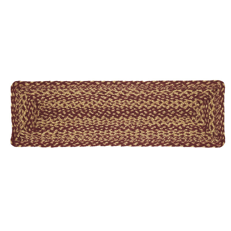 Tapis d'escalier rouge / brun Allerton, 0,7 pi x 2 pi 3 po