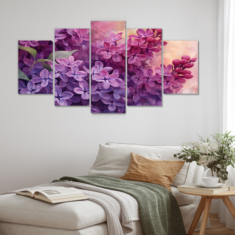 Lilas dans le jardin Realim II - art mural sur toile - diamant