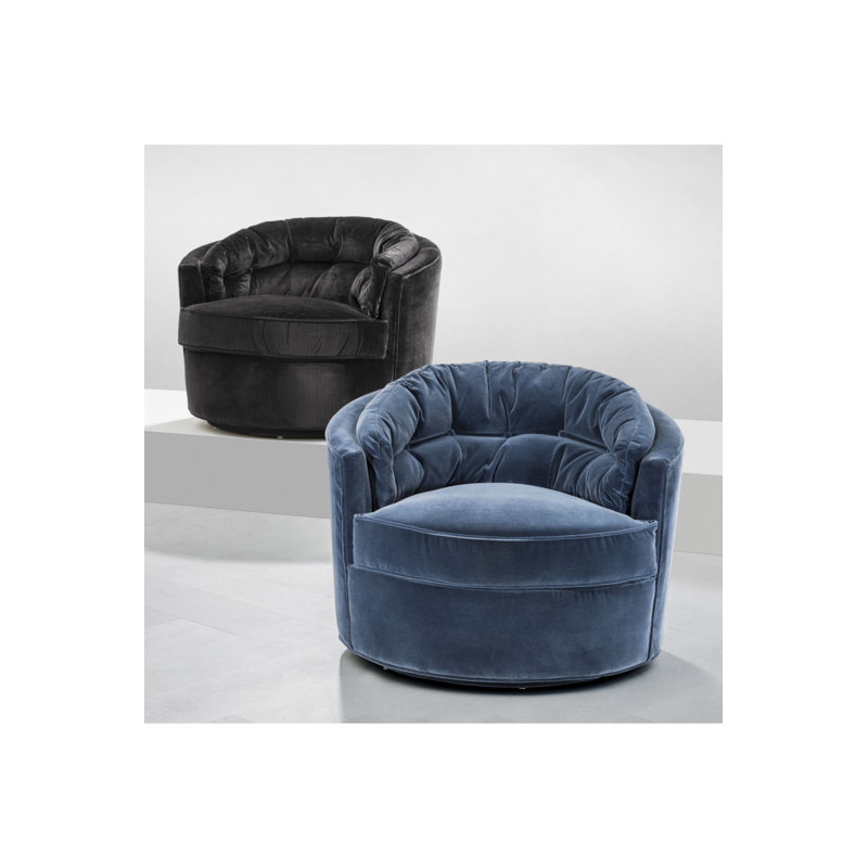 Recla Barrel Chair, Bolard Black Rayon/Viscose