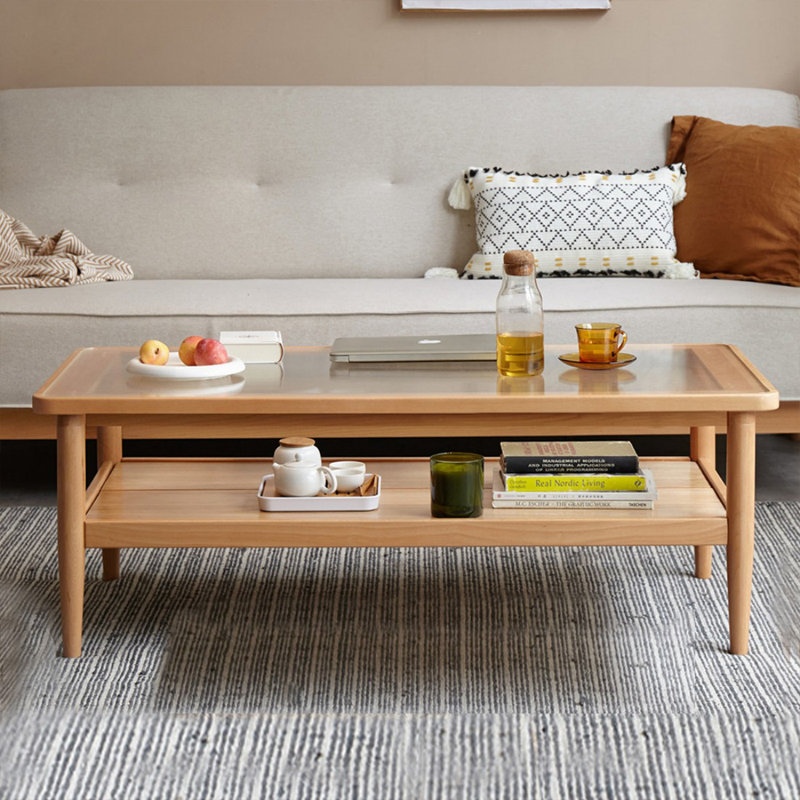 Table rectangulaire en bois massif Burlywood, 16.85" H x 39.37" L x 21.65" W