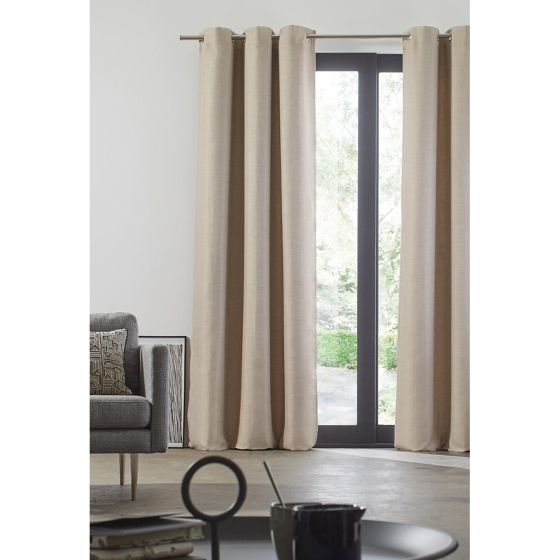 Lina Blackout Single Curtain Panel, 145 W x 280 D cm, Very Light Beige