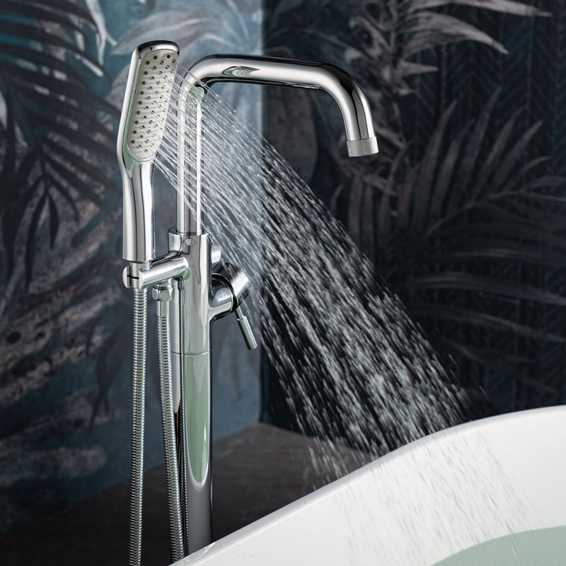 Echo 1 Handle Freestanding Tub Filler with Diverter, Chrome