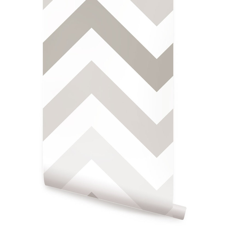 Paintable Peel and Stick Wallpaper Panel, Warm Grey, 9' x 2'
