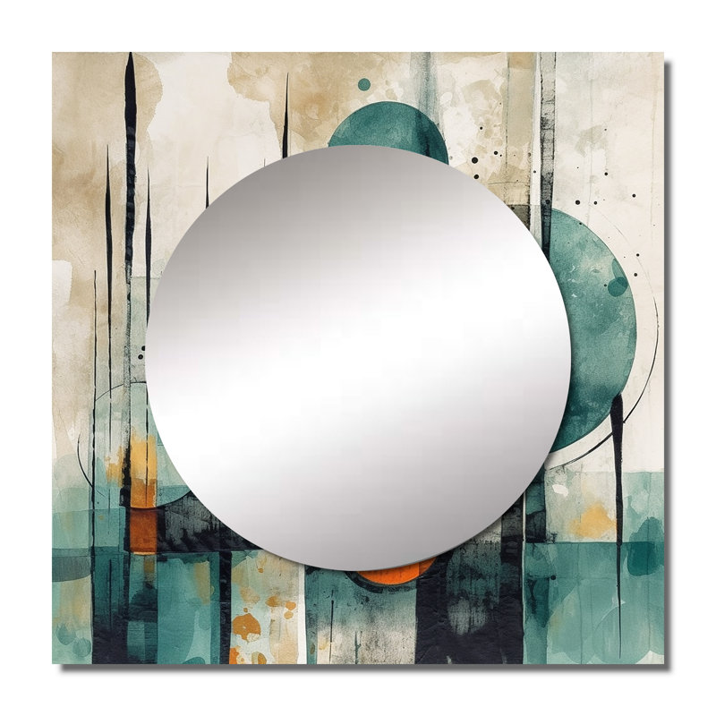 Mikiyas - Miroir géométrique mural moderne pour salle de bain, 29 po x 29 po
