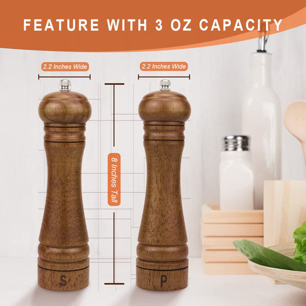 Chef Specialties CHFS1106 Wood Salt & Pepper Mill Set