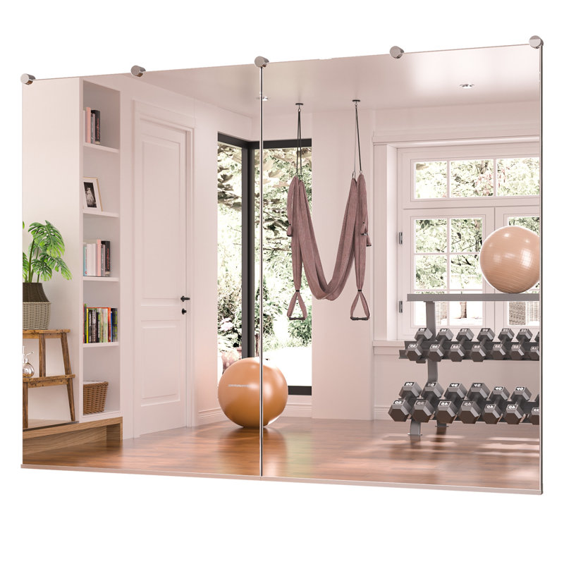 Full Length Rectangle Wall Mirror Home Gym Mirror Dance Studio Mirror Tempered Glass Mirror, 48" x 32"