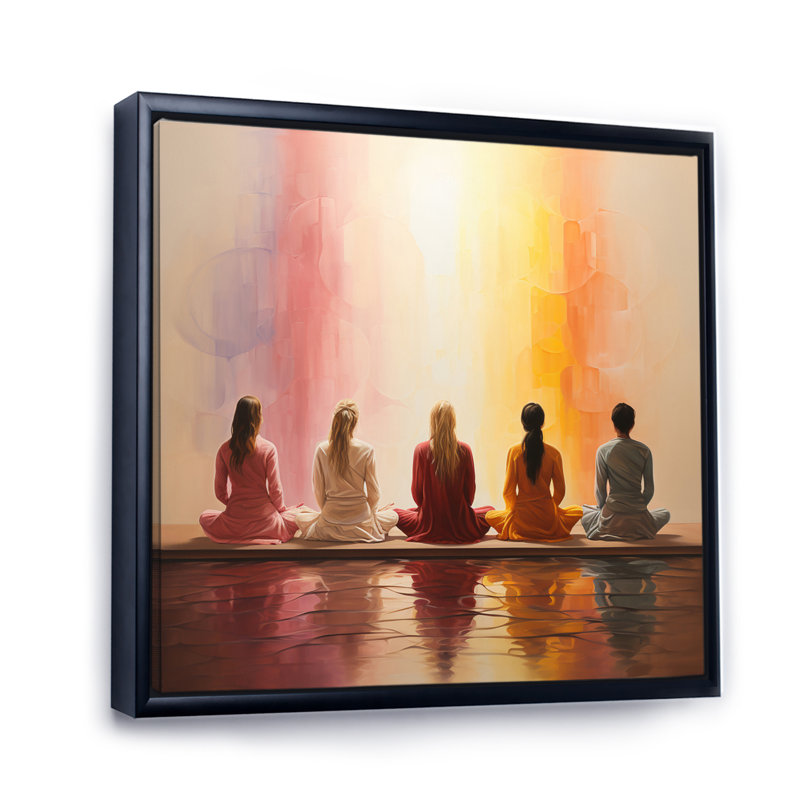 " Yoga Meditative Asanas ", Black, 16" H x 16" W x 1" D