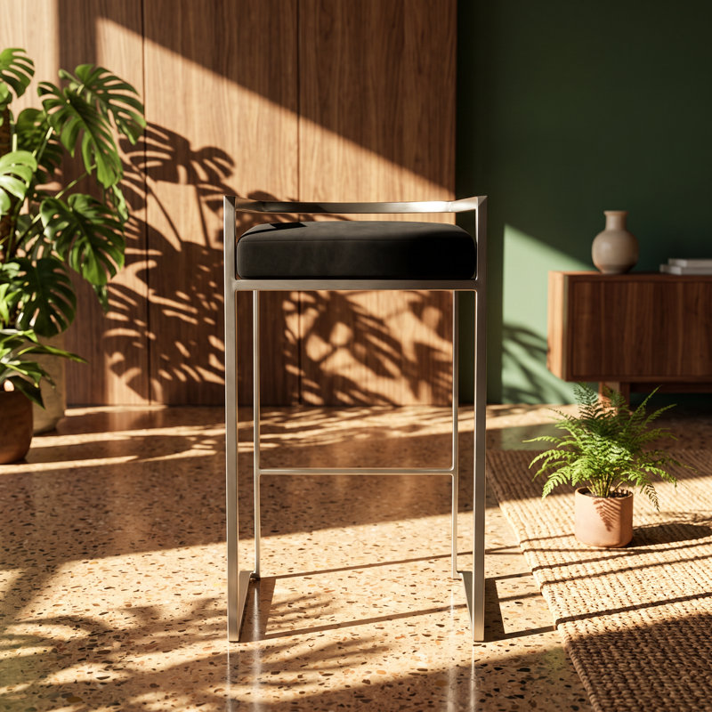 Tabouret de comptoir empilable en velours de l 17,5 po x P 16 po x H 31 po Fujiv