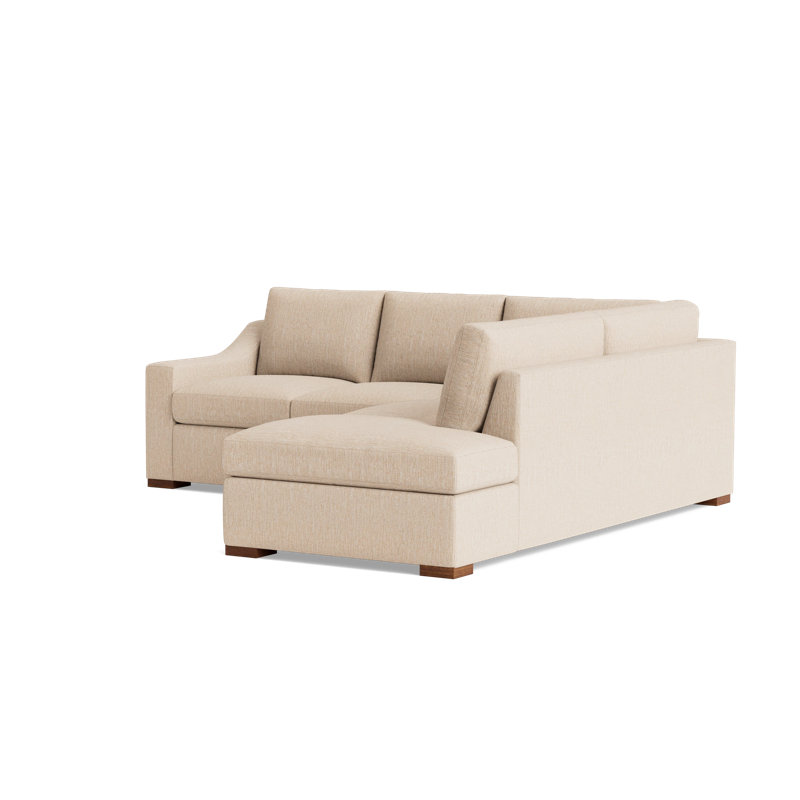 Lucca Sectional, Plush Woven - Tan, Right Hand Facing