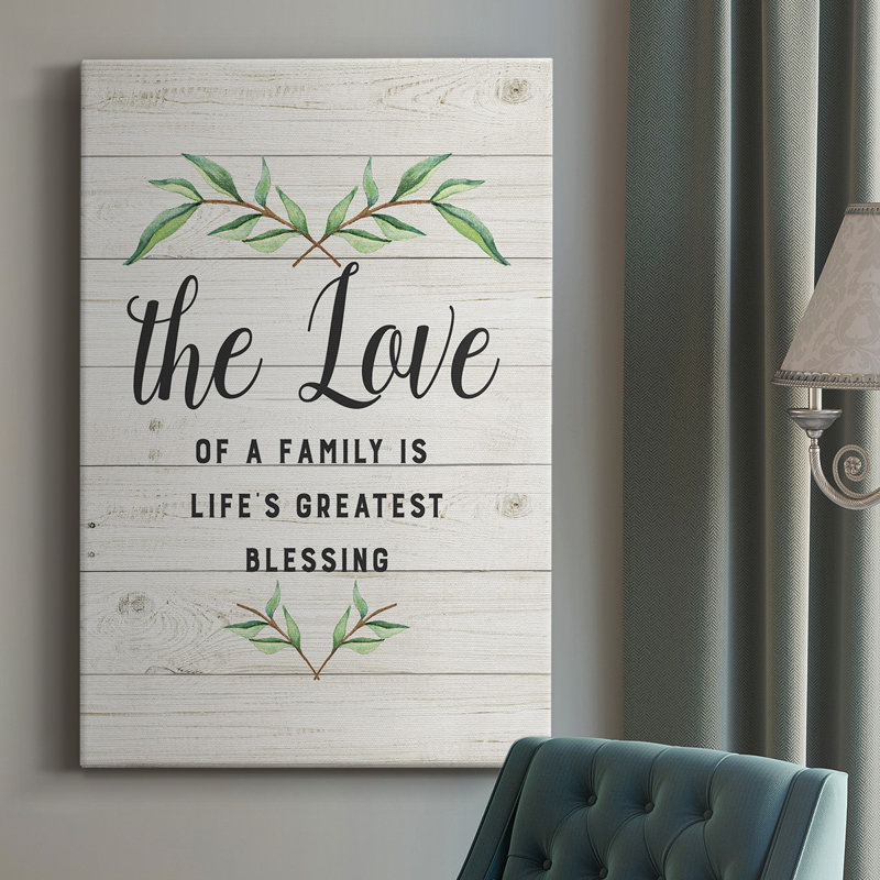Toile tendue avec châssis Love Of A Family - prête à être accrochée, H 18 po x l 12 po x P 1 po