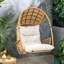 Fauteuil suspendu confortable avec coussin d'eau, conception de panier, structure en métal, assise de 20,50 po x 25,50 po, chaîne en fer de 12 po