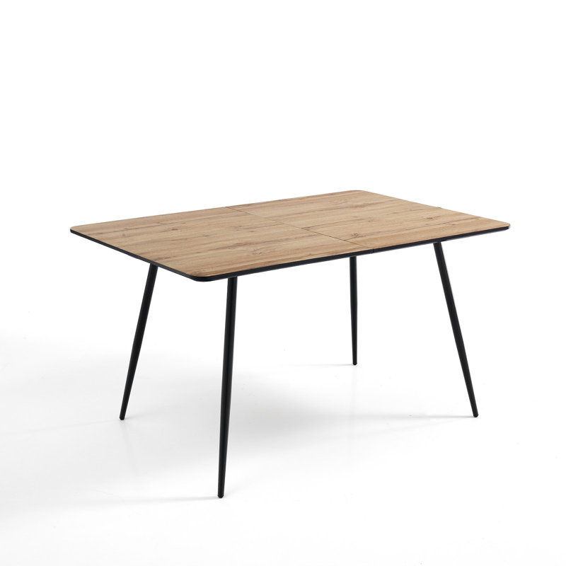 Amairani Extendable Oak Metal Base Dining Table